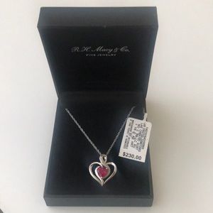 Brand new ruby, sterling silver necklace
